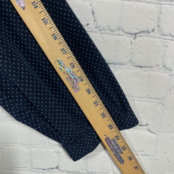 Talbots Tunic Plus XXL Y Neck Long Balloon Sleeve Black Polka Dots Preppy Career - Picture 9 of 10